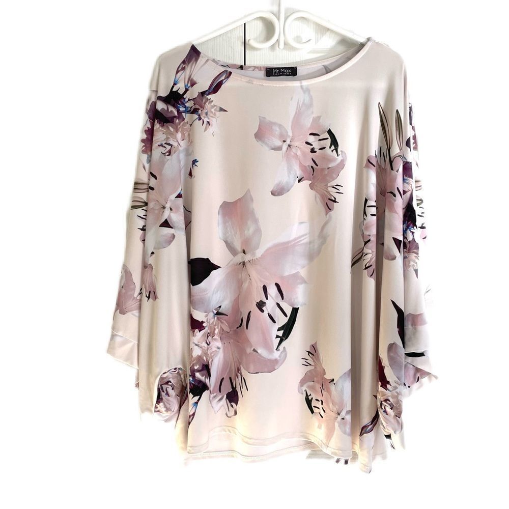 Mr May Floral Pullover Top XL Mauve